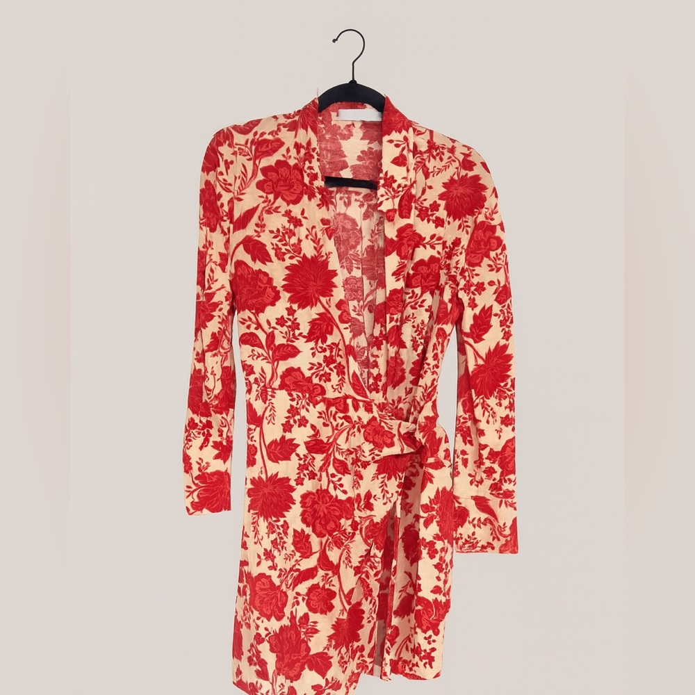 Mango Red and White Floral Dress